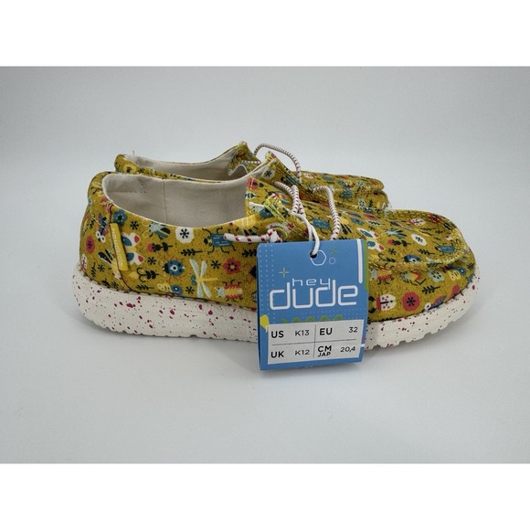 Hey‎ Dude NWT Girls Wendy Youth K 13 Bugs Yellow Slip-on Shoes Sneakers 32 - Picture 2 of 13